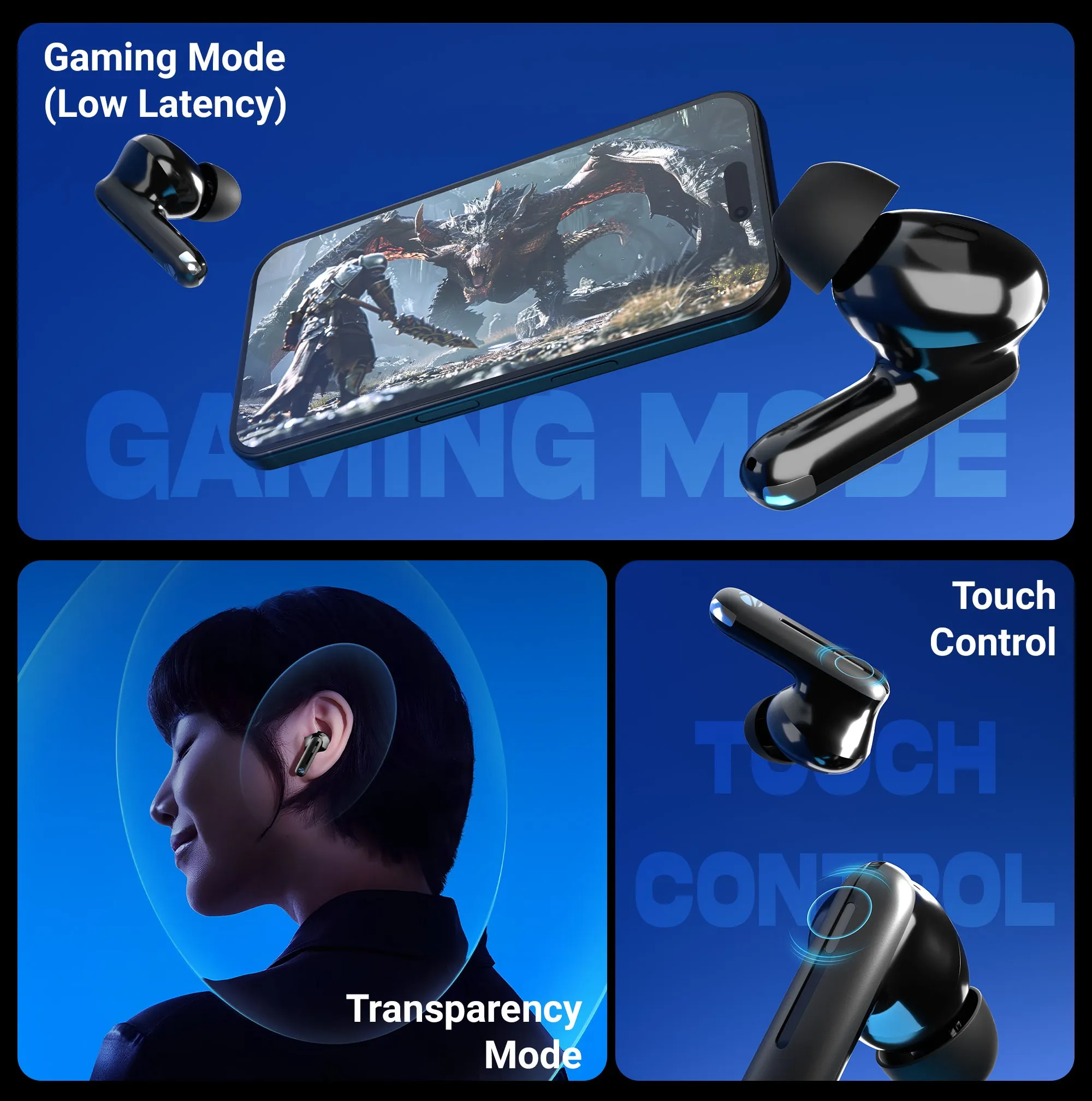Zebronic Wireless Bluetooth Earbuds Zeb Monk Pro (ZEB-PODS IV) view 5